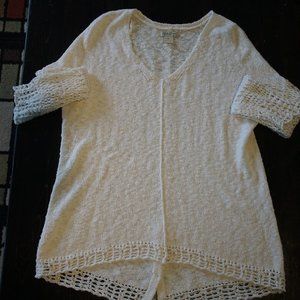 LUCKY BRAND XL lace white sweater
